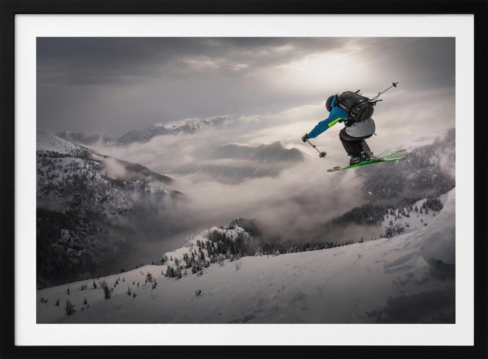 Skifahren im Hinterland | Poster - Kunstdruck
