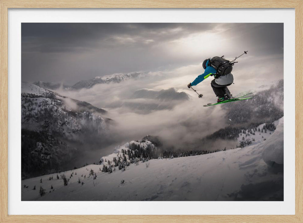 Skifahren im Hinterland | Poster - Kunstdruck