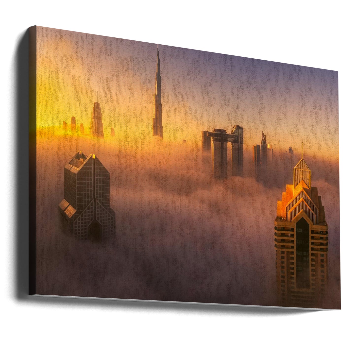 Lever de soleil brumeux dans la ville de Dubaï A738873 | Tableaux sur Toile