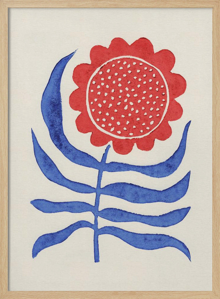 Red Flower / Lino Print | Poster
