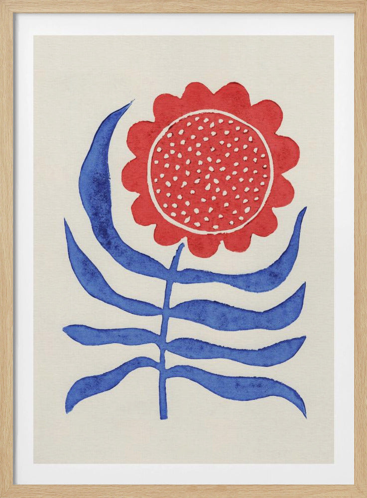 Red Flower / Lino Print | Poster