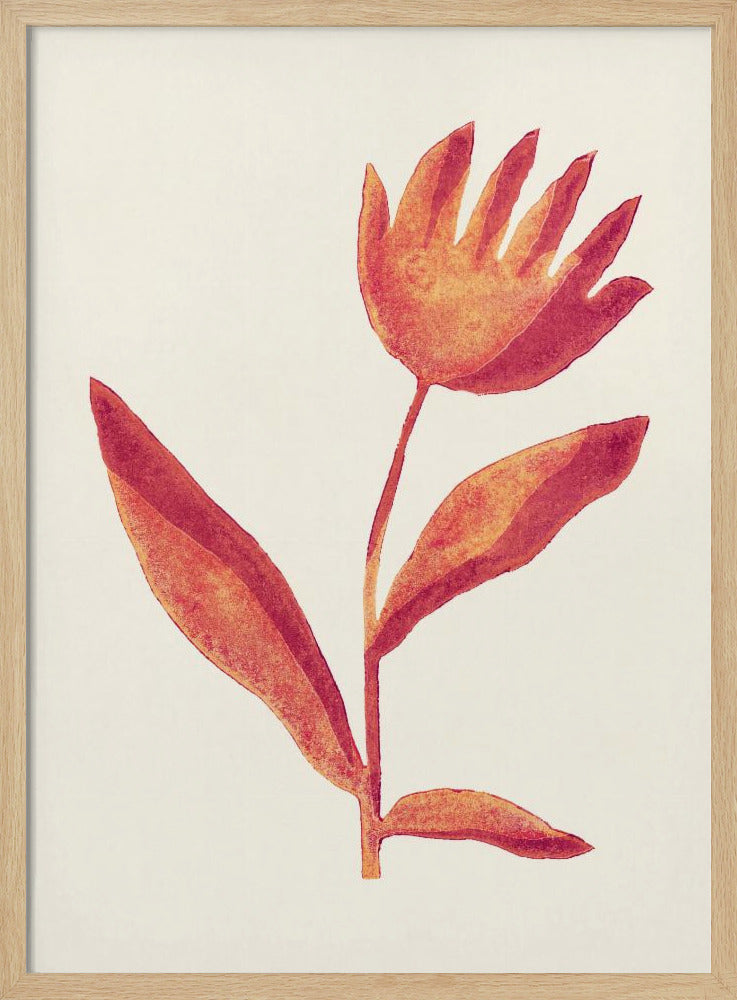 Linogravure Fleur / Viva Magenta | Posters - Affiche Artistique