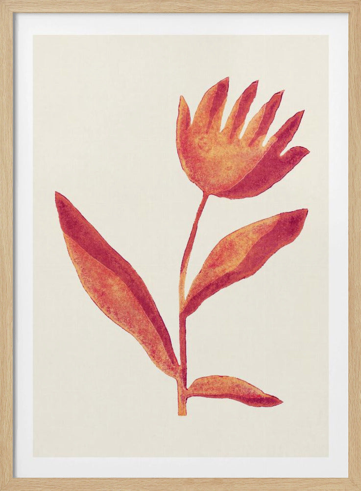 Linogravure Fleur / Viva Magenta | Posters - Affiche Artistique