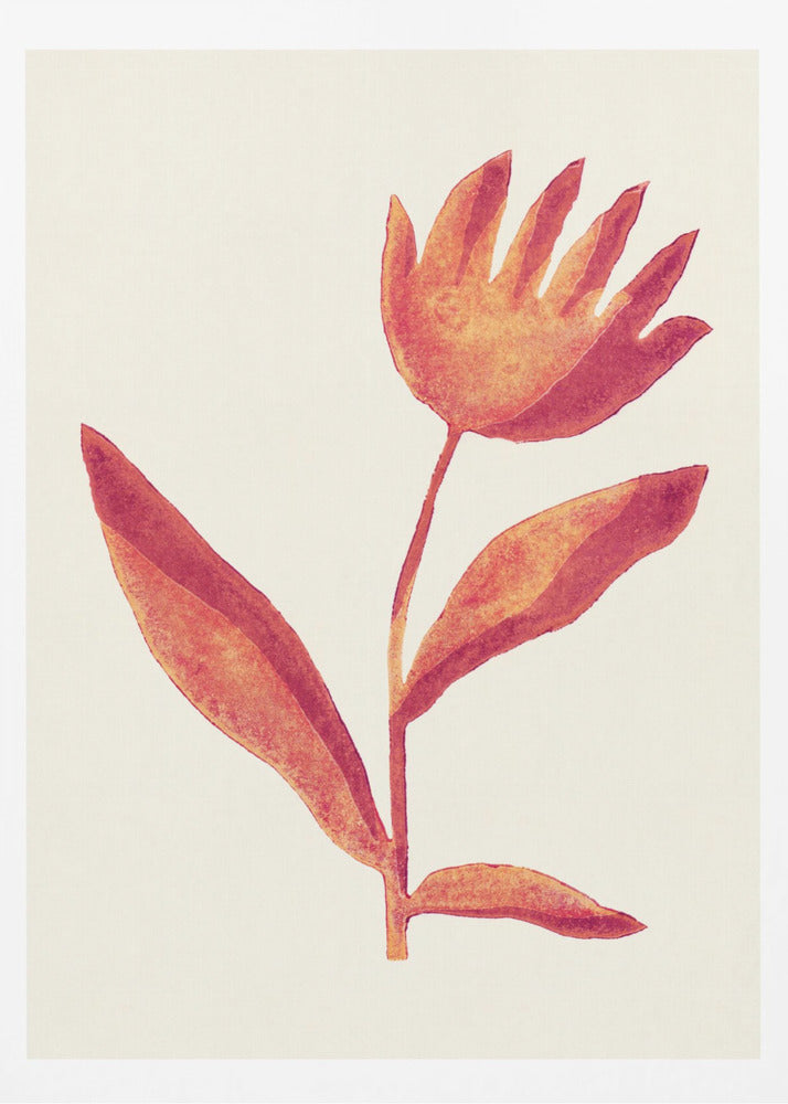 Linogravure Fleur / Viva Magenta | Posters - Affiche Artistique