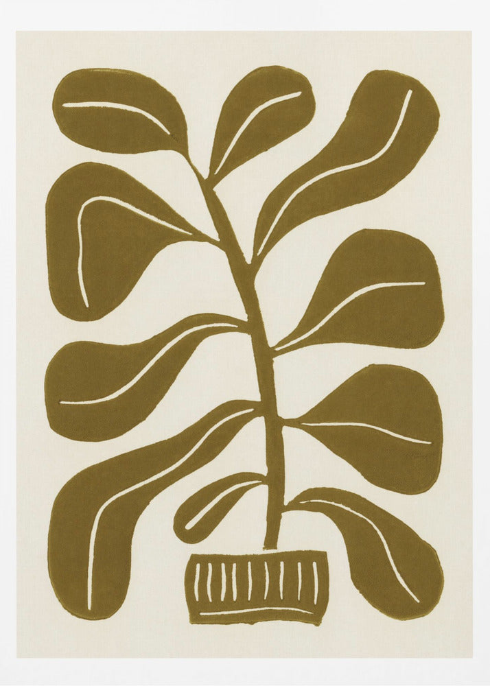 Linocut Houseplant #2 | Poster