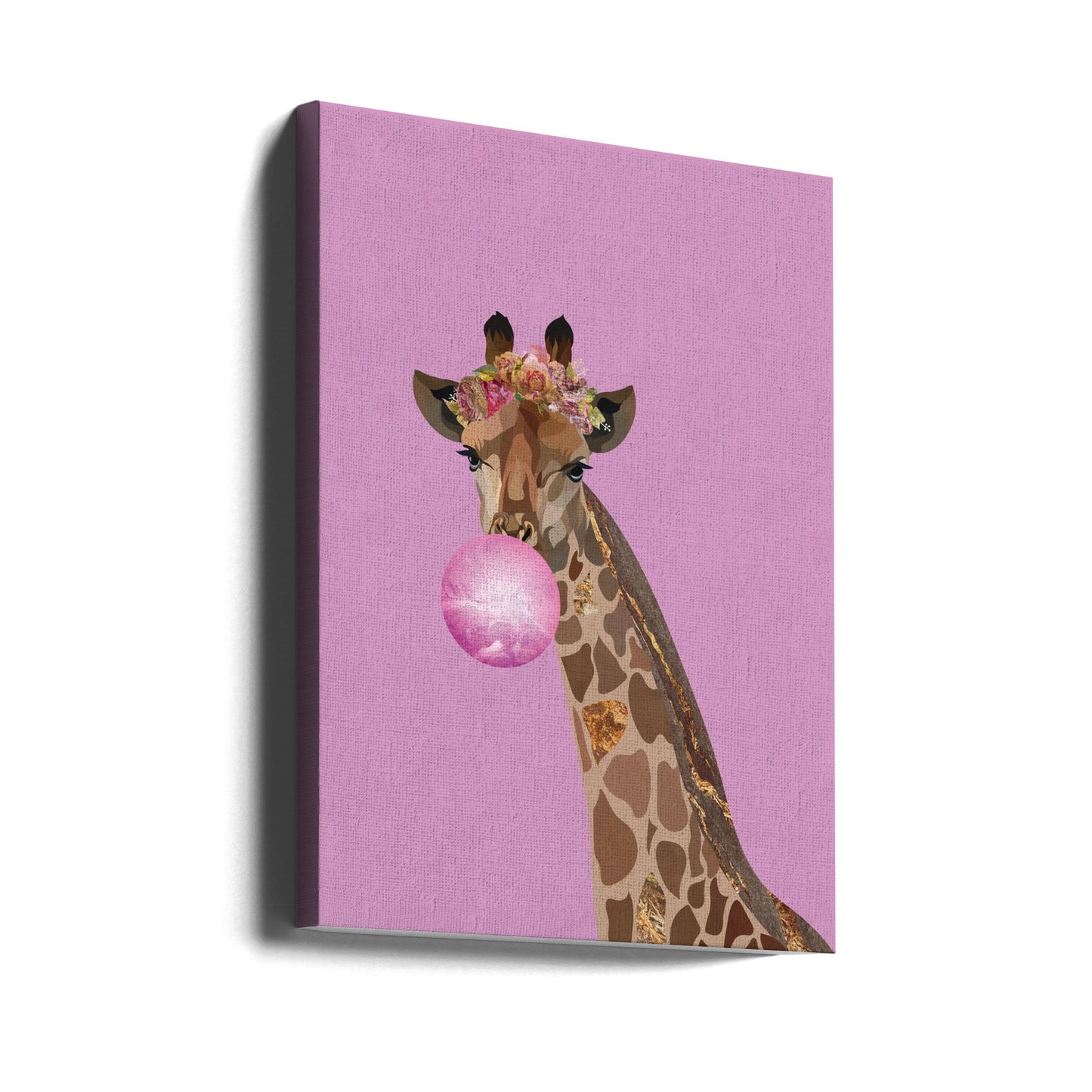 Giraf roze kauwgom | Canvasprints