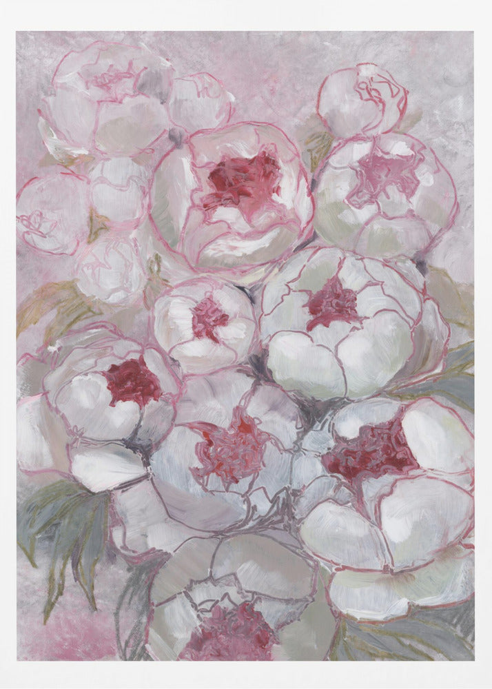 Nuria bouquet of peonies in pink | Poster