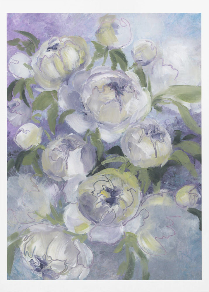 Sady painterly florals in violet | Poster