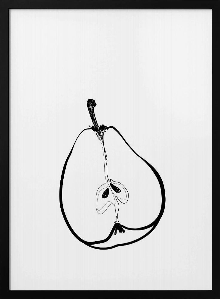 Disegno a tratteggio di mezza pera | Poster - Stampe d’Arte