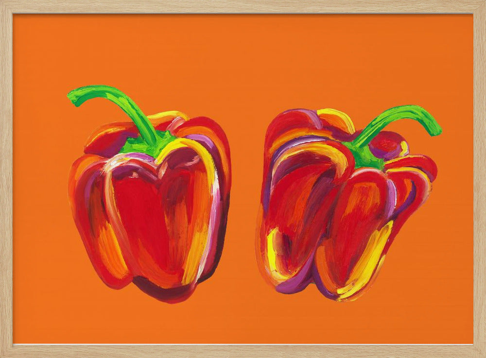 Peberfrugter på appelsin | Plakater - Kunsttryk