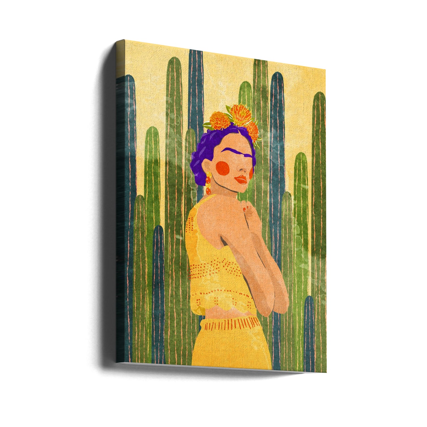 Frida e i cactus | Stampe su Tela