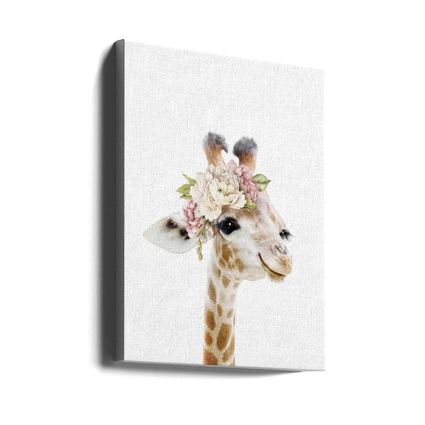 Blomstergiraffeunge | Lærredsbilleder