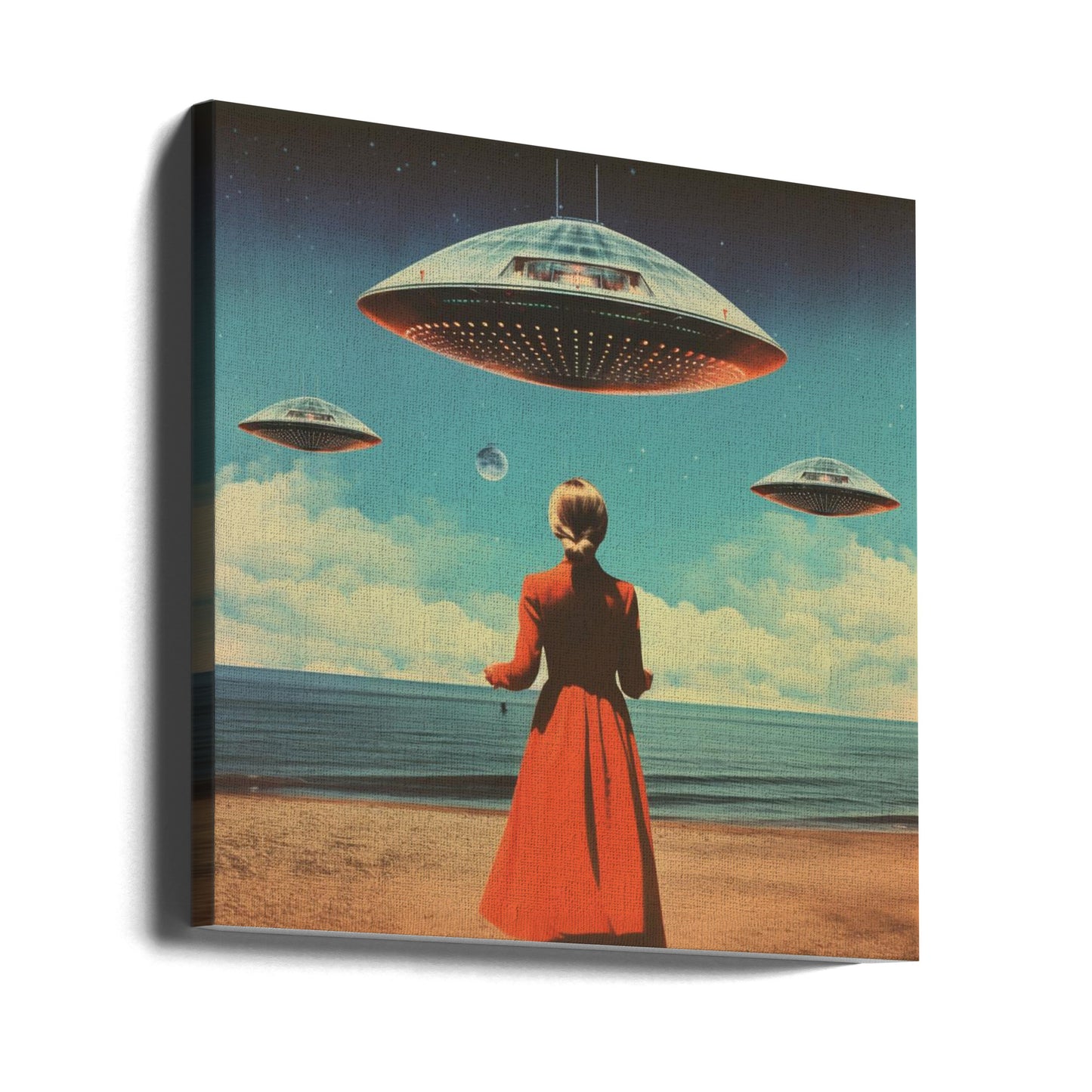 Kolaż artystyczny UFO Skies | Wydruki na łótnie