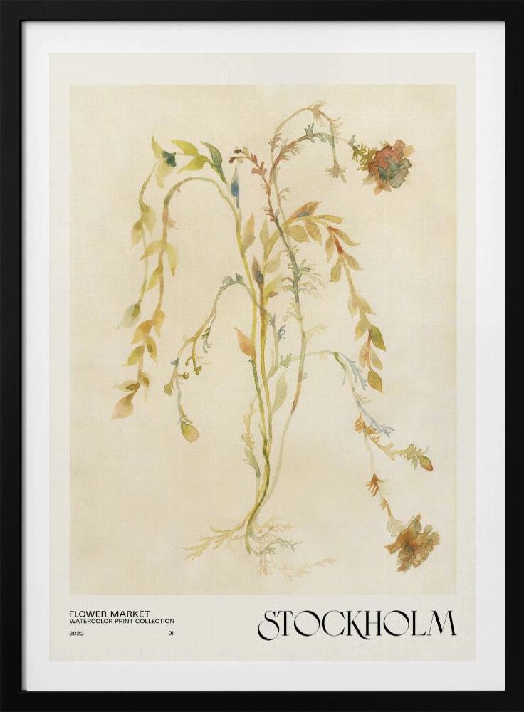 Akvarelltrycksamling. Blomstermarknad - Stockholm | Poster