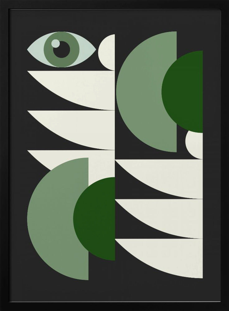 Mid Century Geometrisch in Grün | Poster