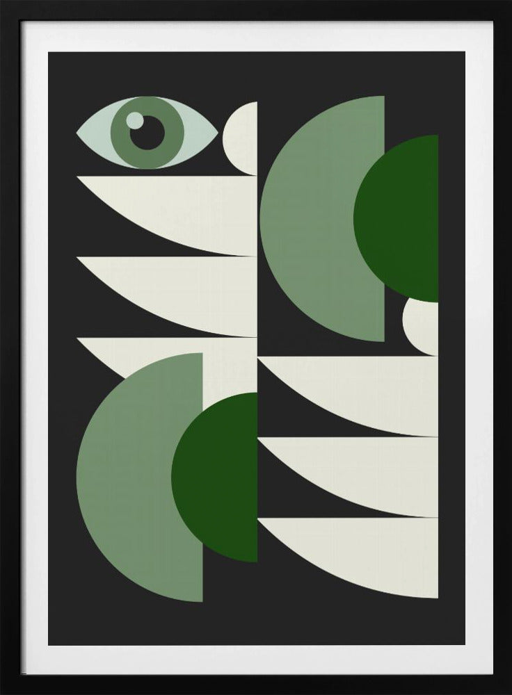 Mid Century Geometrisch in Grün | Poster