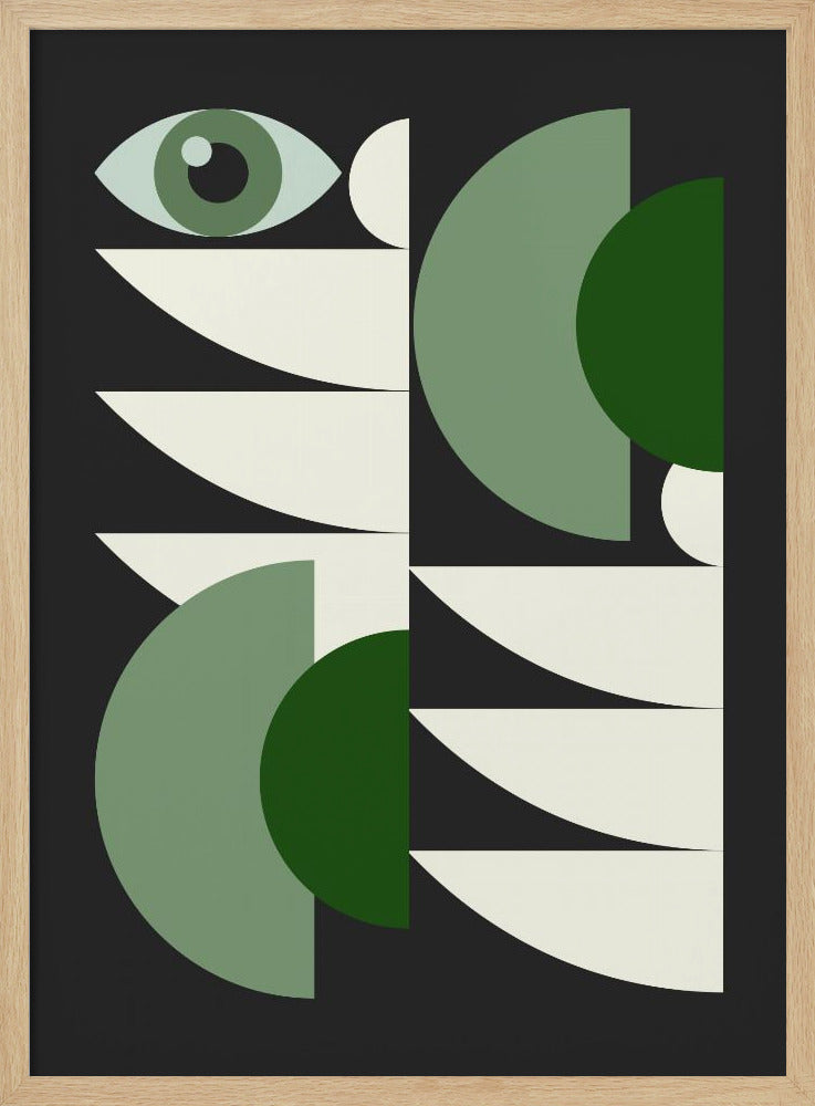 Mid Century Geometrisch in Grün | Poster