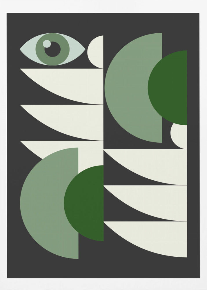 Mid Century Geometrisch in Grün | Poster
