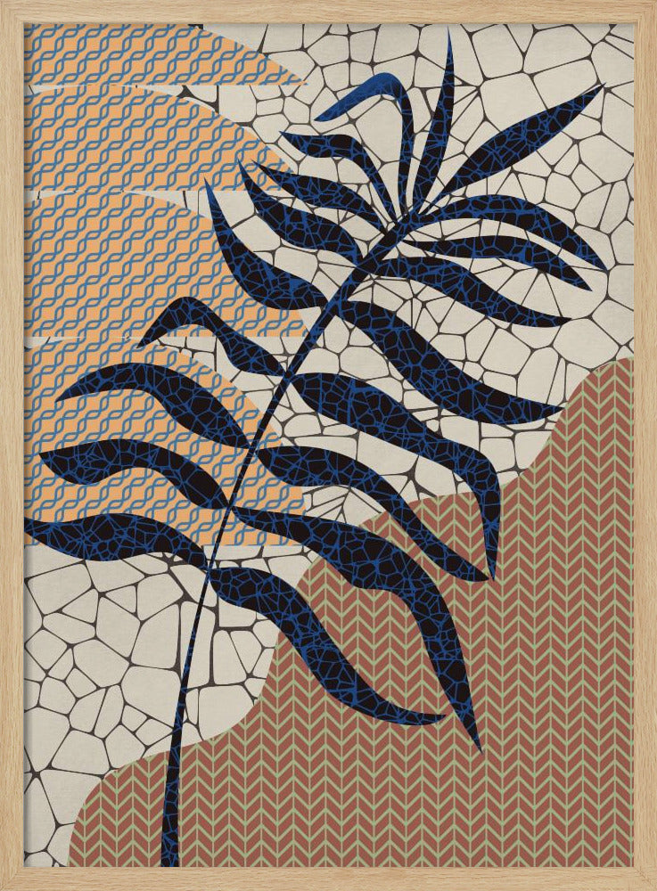 Palm Leaf Mosaic Design | Poster