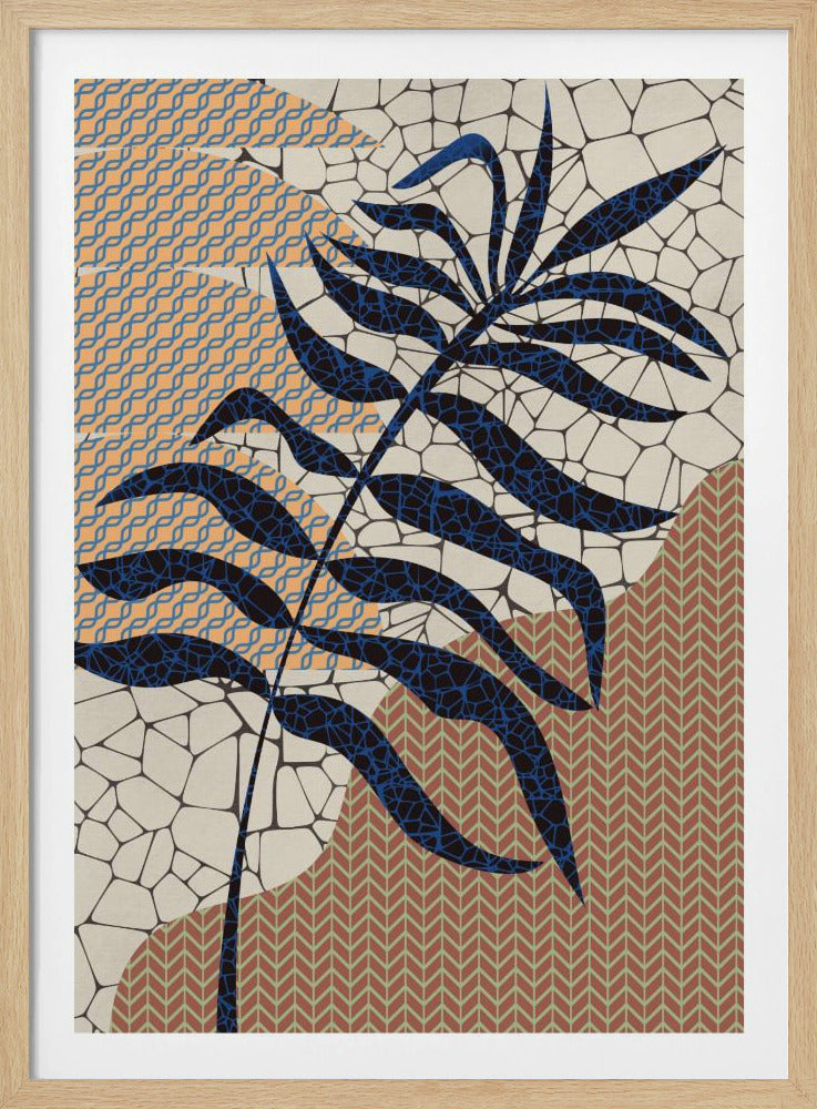 Palm Leaf Mosaic Design | Poster