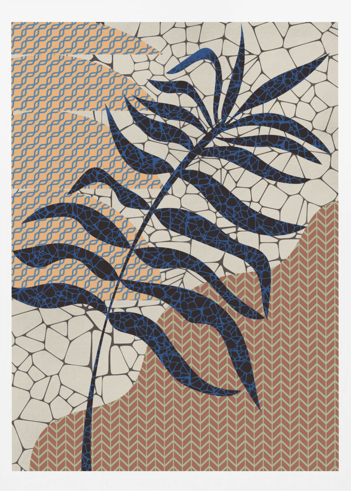 Palm Leaf Mosaic Design | Poster