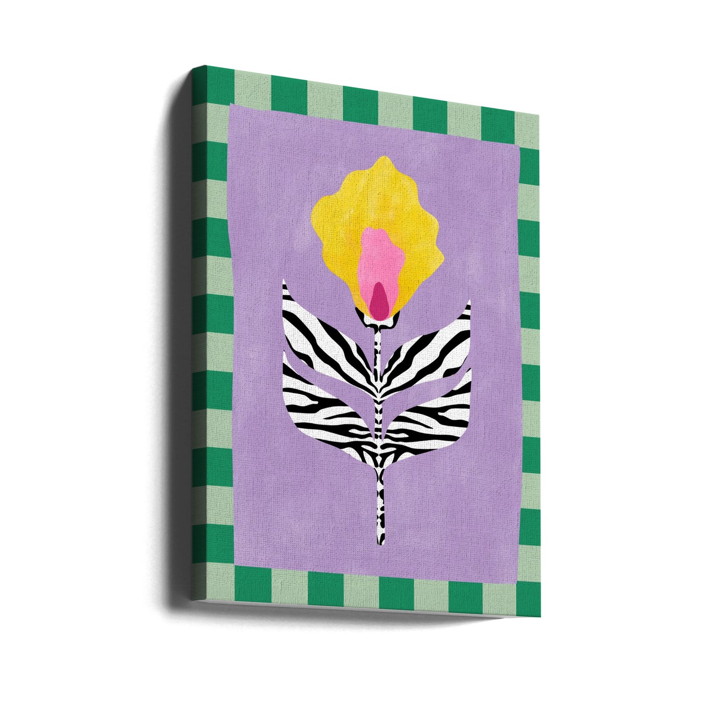 Flower with Zebra Patterned Leaves | Canvas