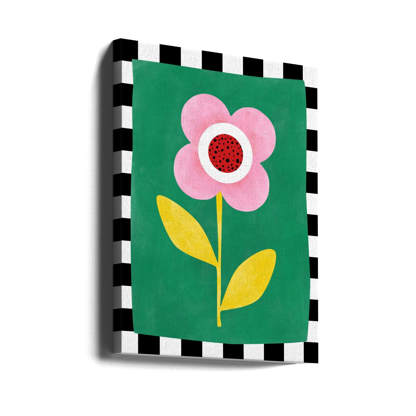 Pink Flower with Yellow Leaves | Canvas