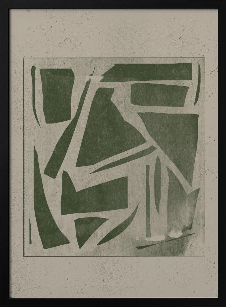 Grön geometrisk labyrint | Poster