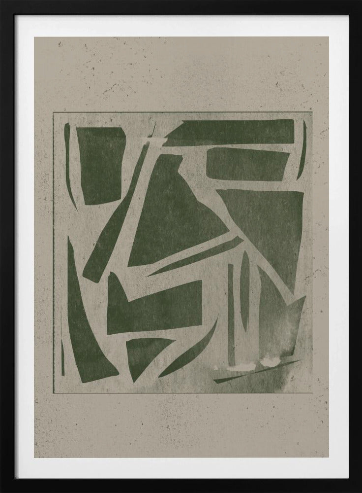 Grön geometrisk labyrint | Poster