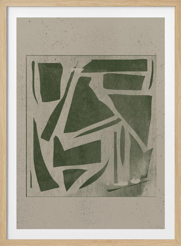 Grön geometrisk labyrint | Poster