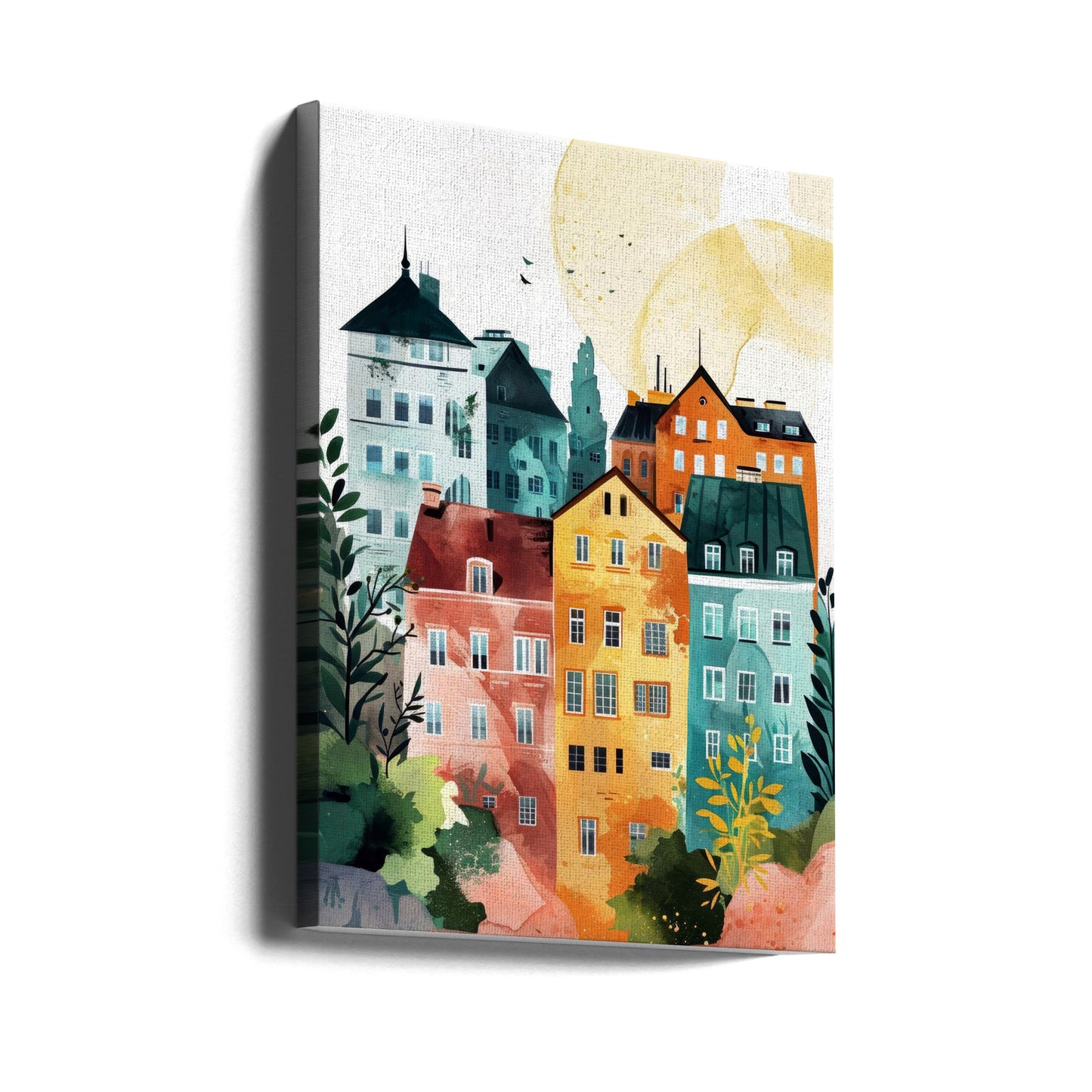 Peinture numérique à l'aquarelle de Varsovie | Tableaux sur Toile