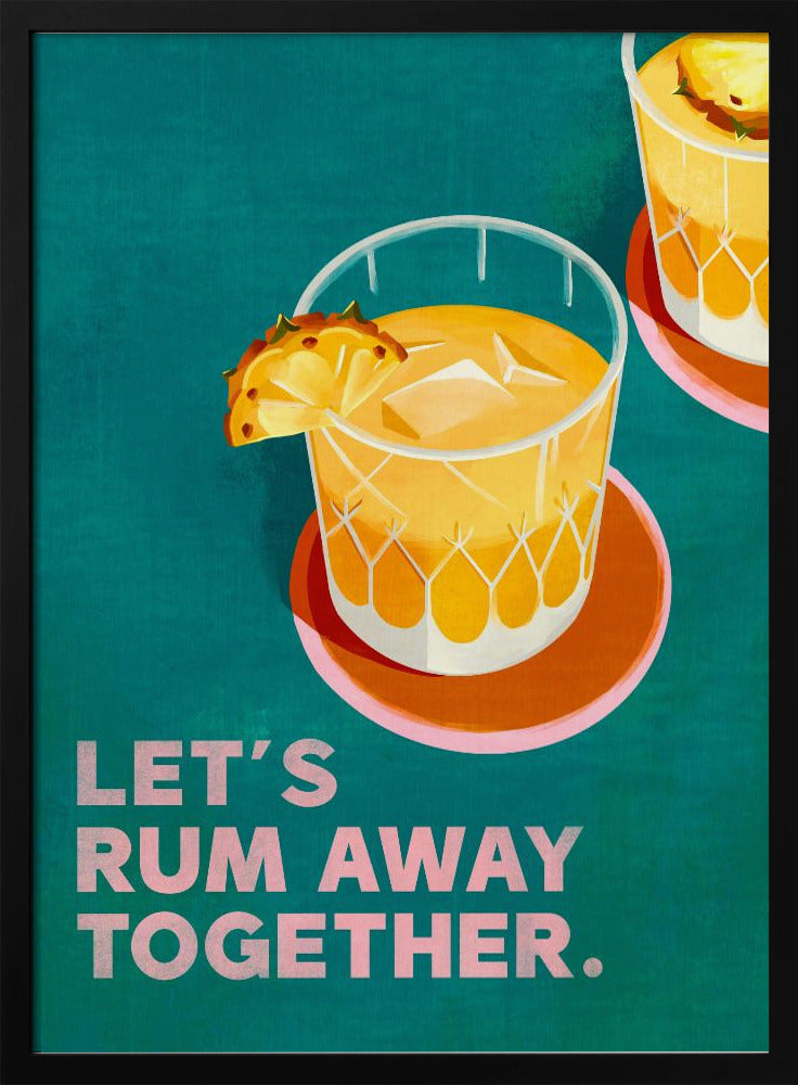 Rum Away Beach Bar Cocktail Art | Poster