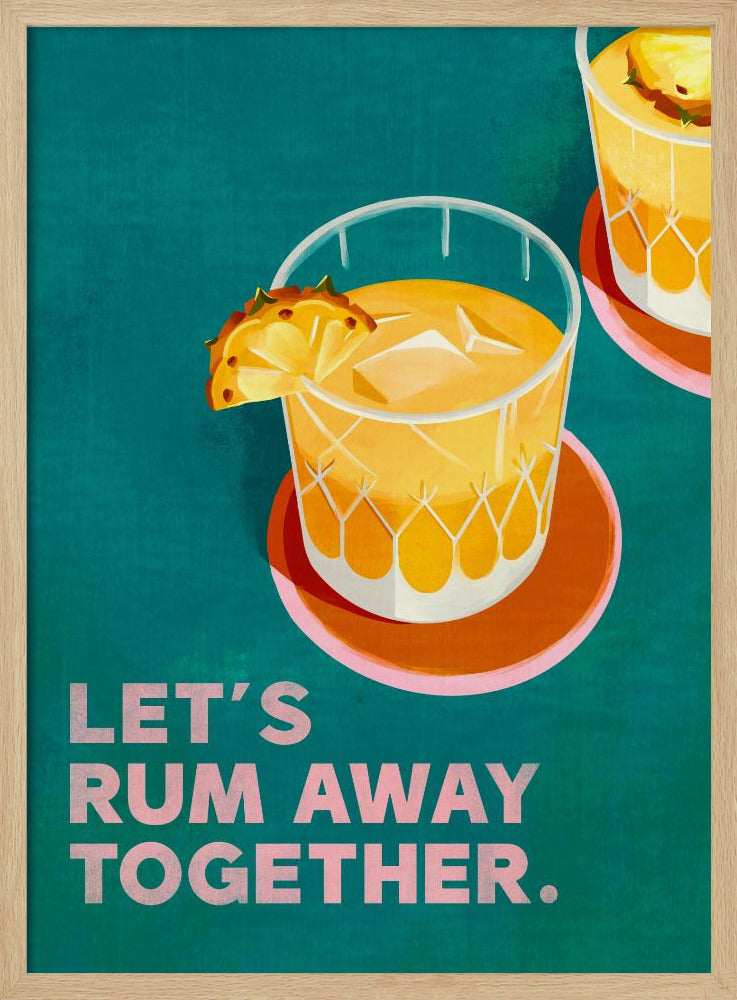 Rum Away Beach Bar Cocktail Art | Poster