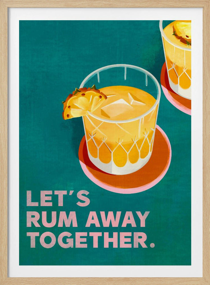 Rum Away Beach Bar Cocktail Art | Poster