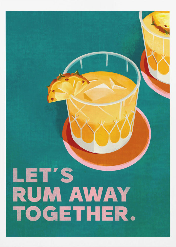 Rum Away Beach Bar Cocktail Art | Poster