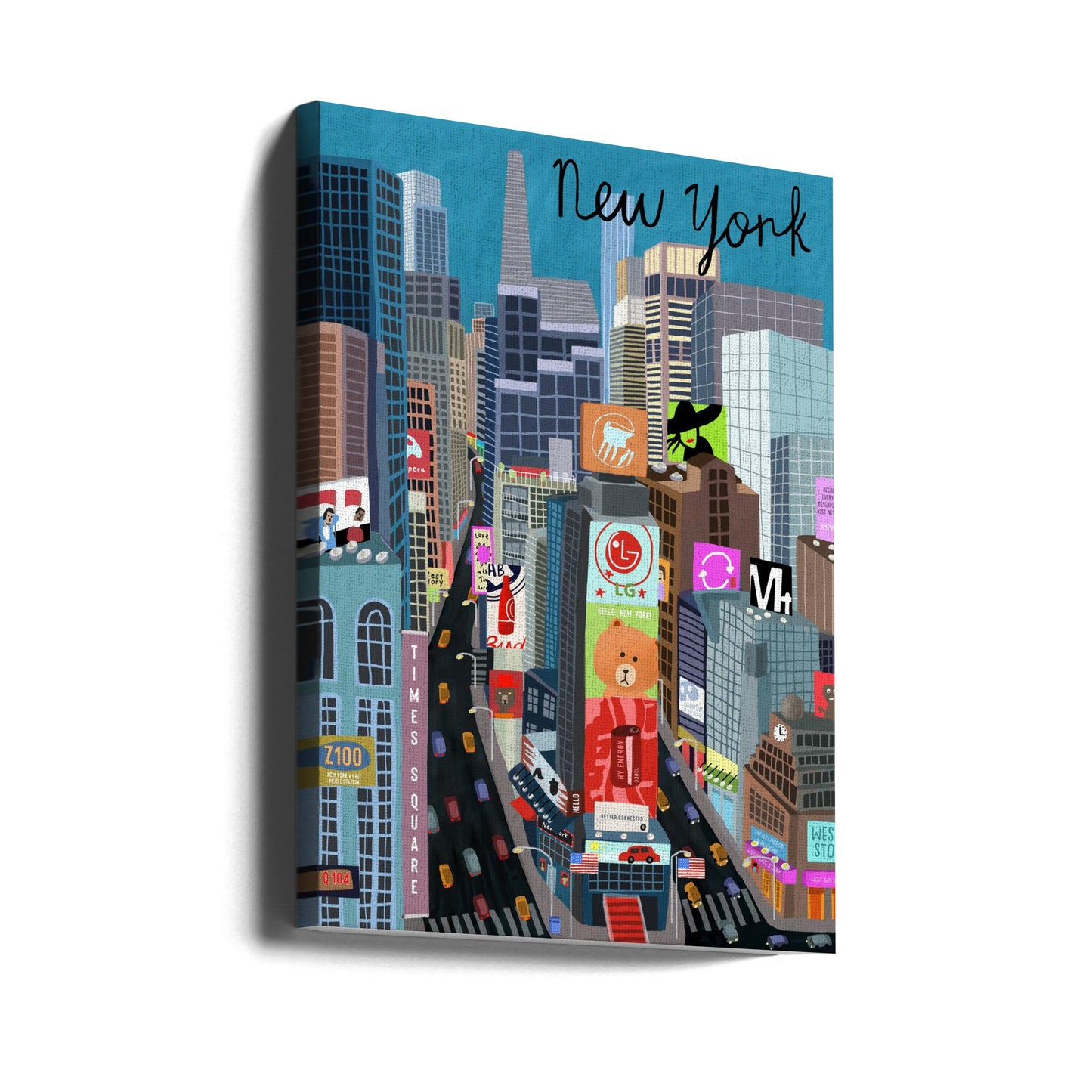 Times Square, New York. Illustration von Künstlerin Carla Daly | Leinwand-Bilder