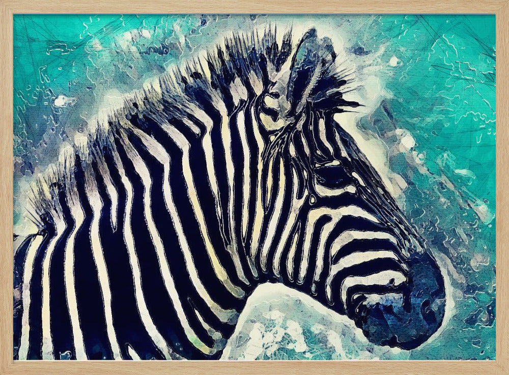 Animal Zebra Watercolor Animal Art | Poster