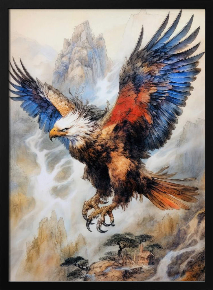 Eagle Bird Watercolor Animal Art | Poster