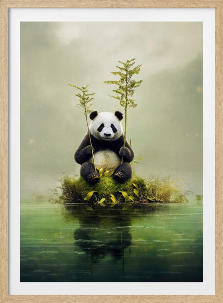 Lonely Panda Watercolor Animal Art | Poster