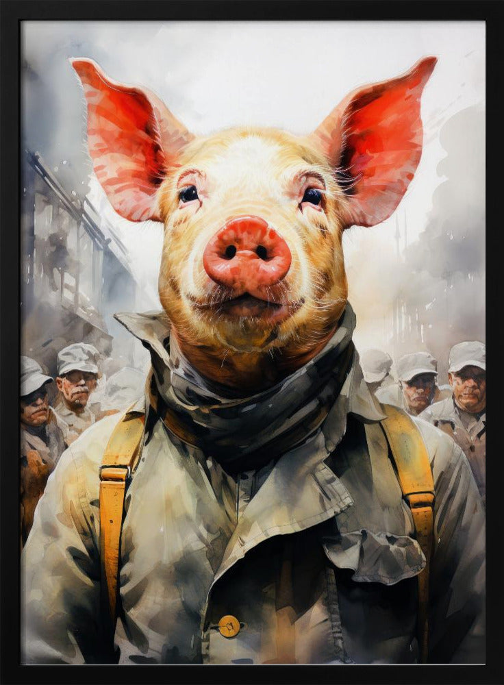 Pig 1984 Watercolor Animal Art | Poster