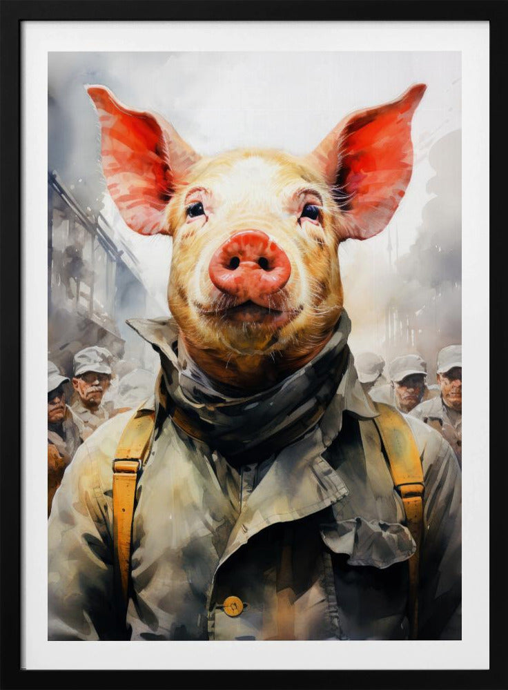 Pig 1984 Watercolor Animal Art | Poster