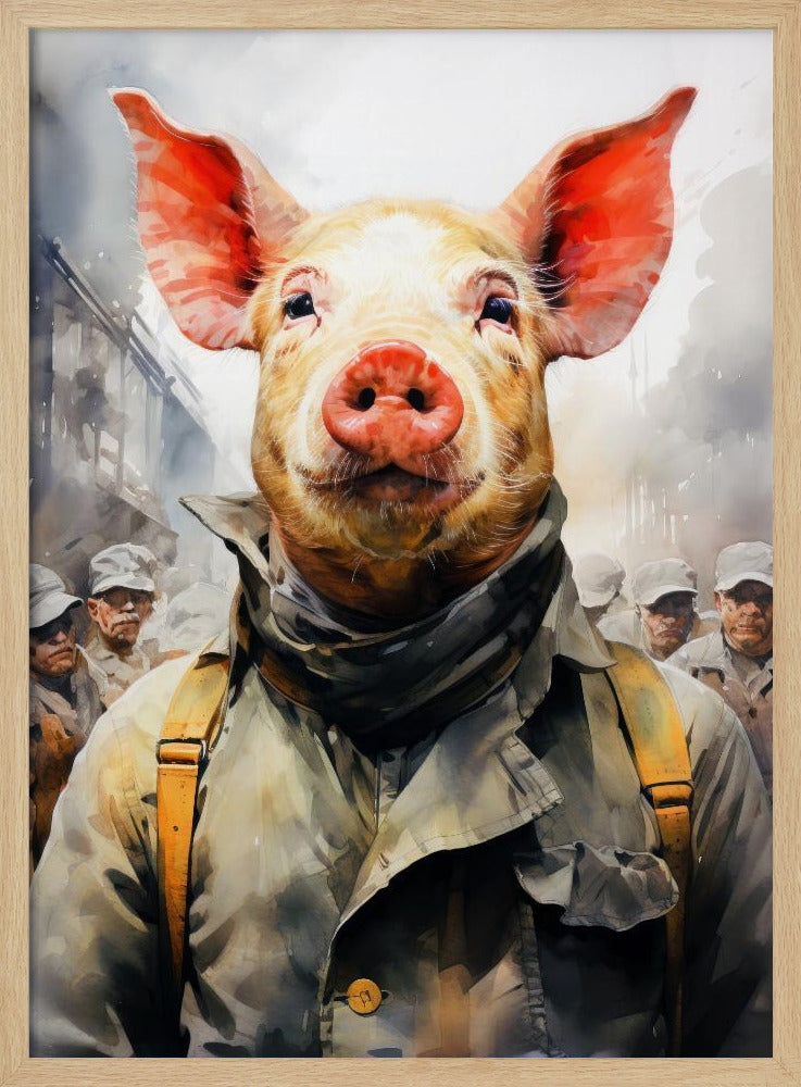 Pig 1984 Watercolor Animal Art | Poster