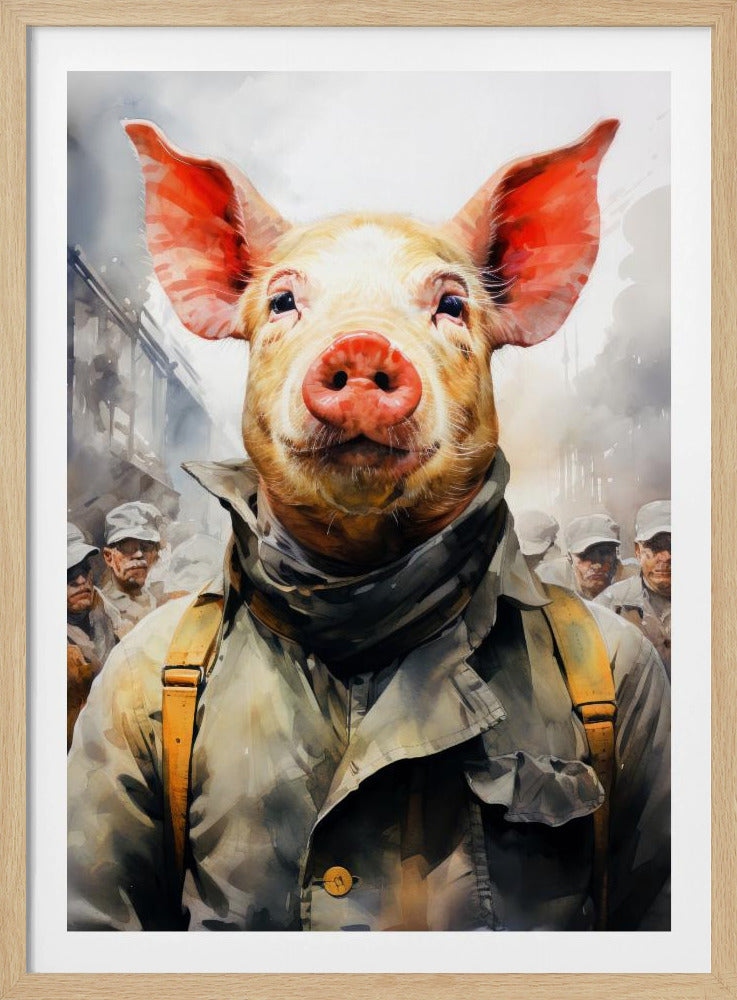 Pig 1984 Watercolor Animal Art | Poster