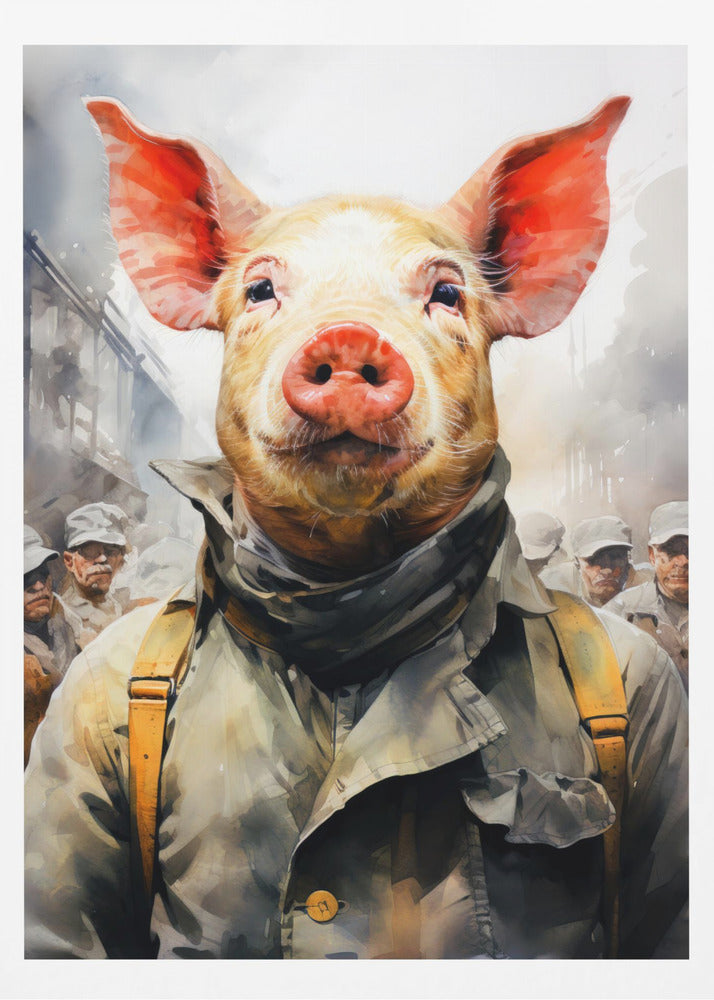 Pig 1984 Watercolor Animal Art | Poster
