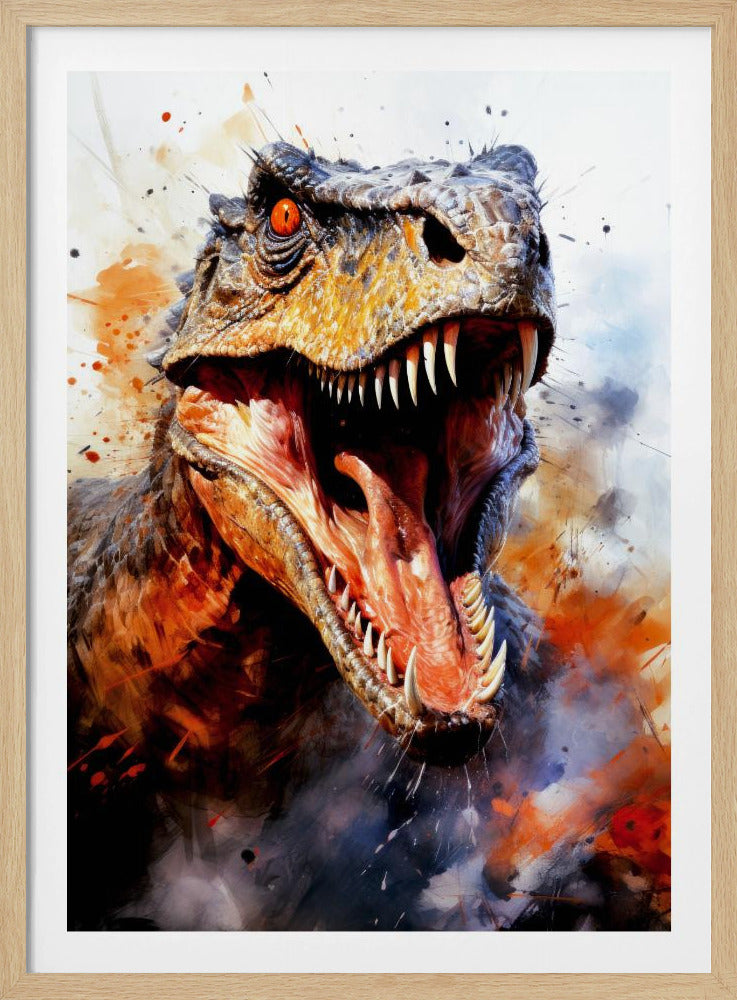 Utahraptor Dinosaur Watercolor Animal Art | Poster