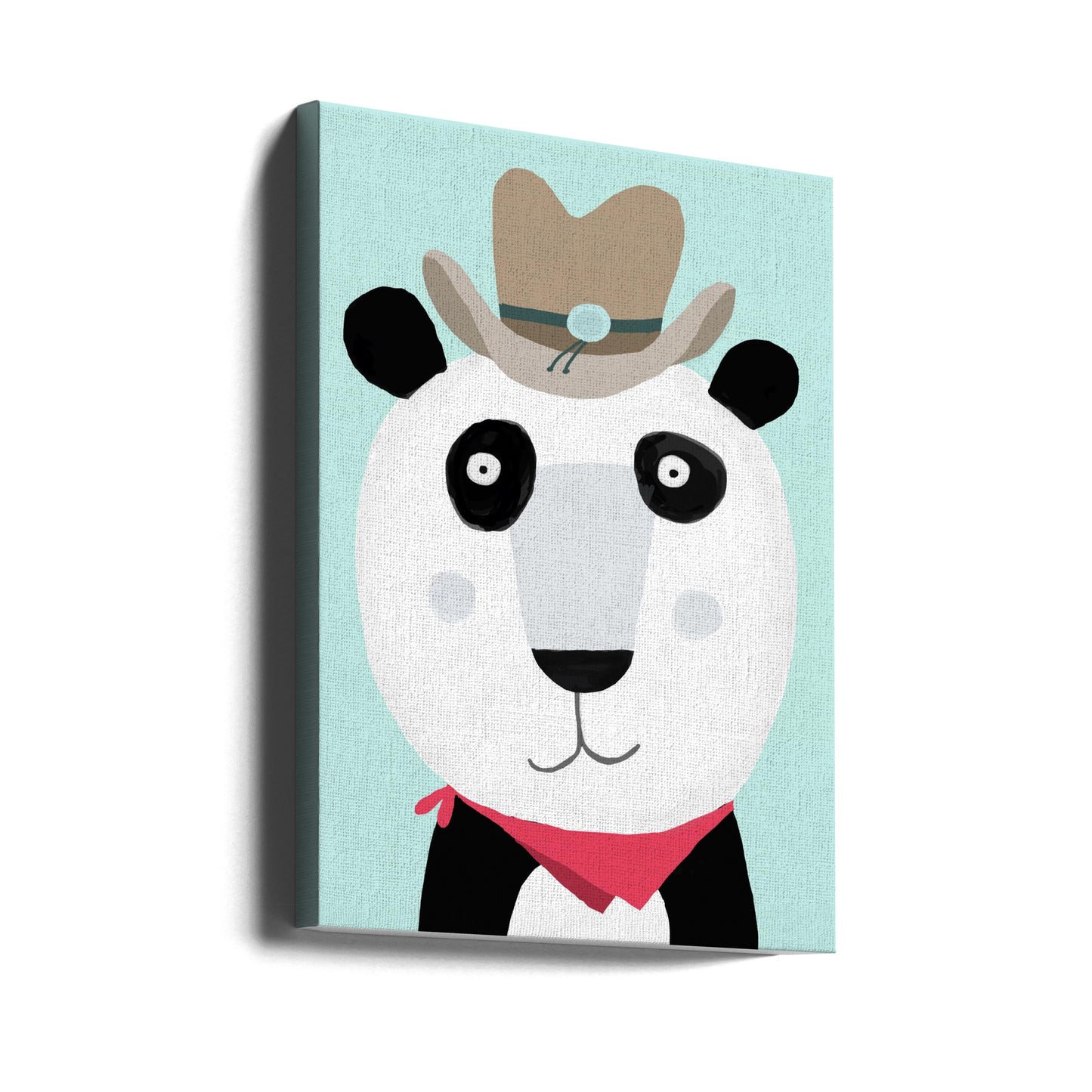 Lustiger Panda mit Cowboyhut von der Künstlerin Carla Daly | Leinwand-Bilder