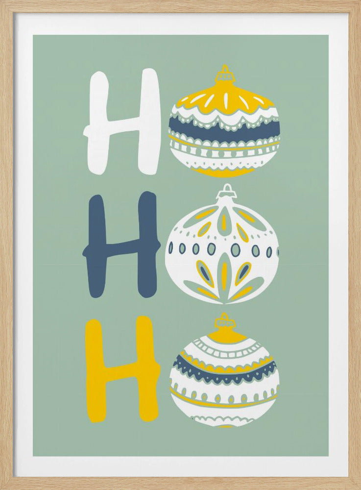 HoHoHo Fröhliche kleine Weihnachtsillustration mint | Poster
