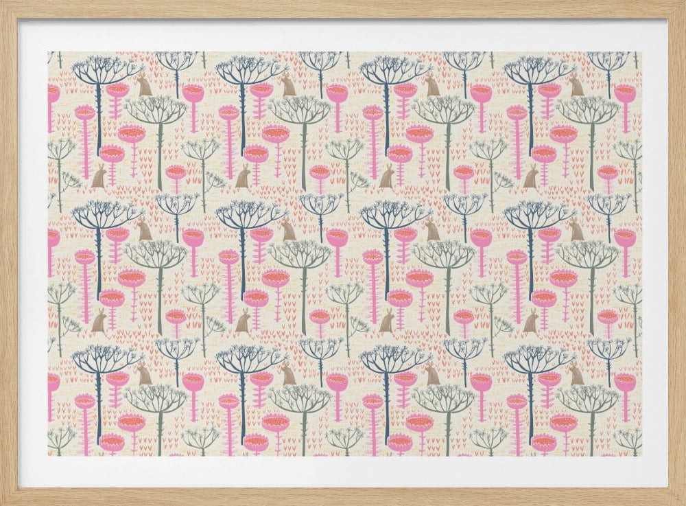 Block print scandinavian meadow | Poster