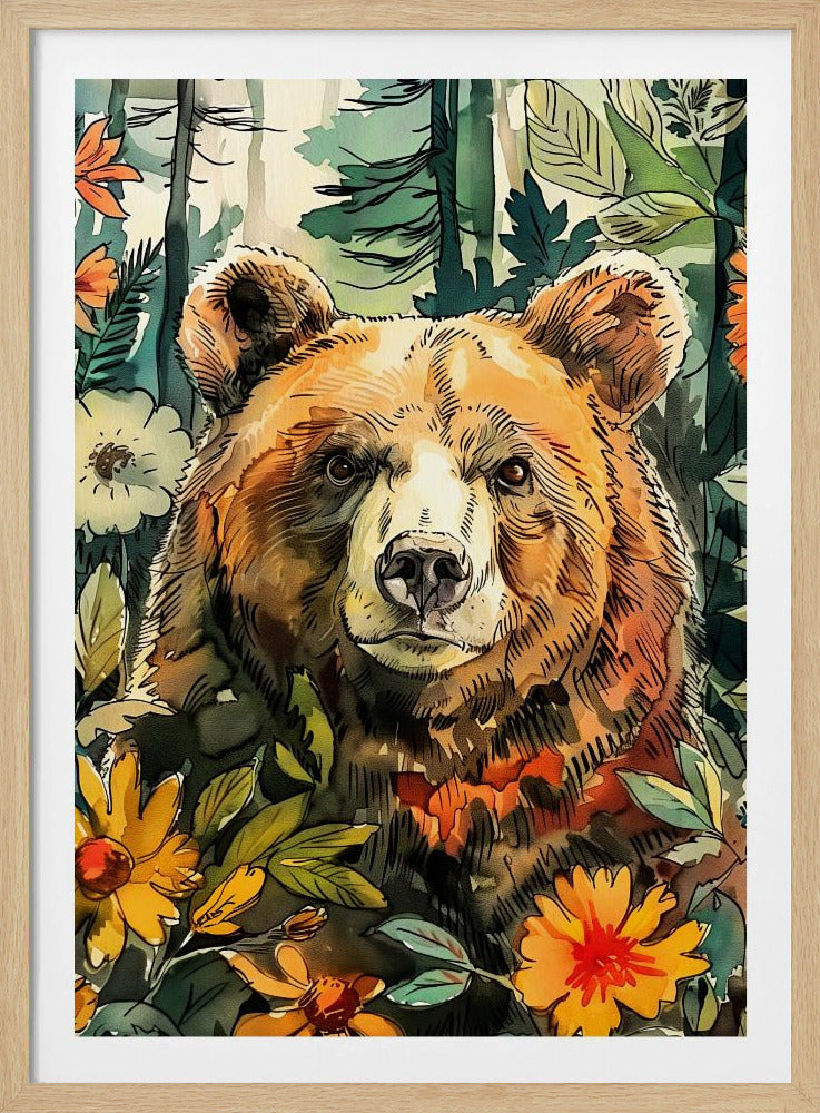 Animal Bear Watercolor Animal Art 8 | Poster
