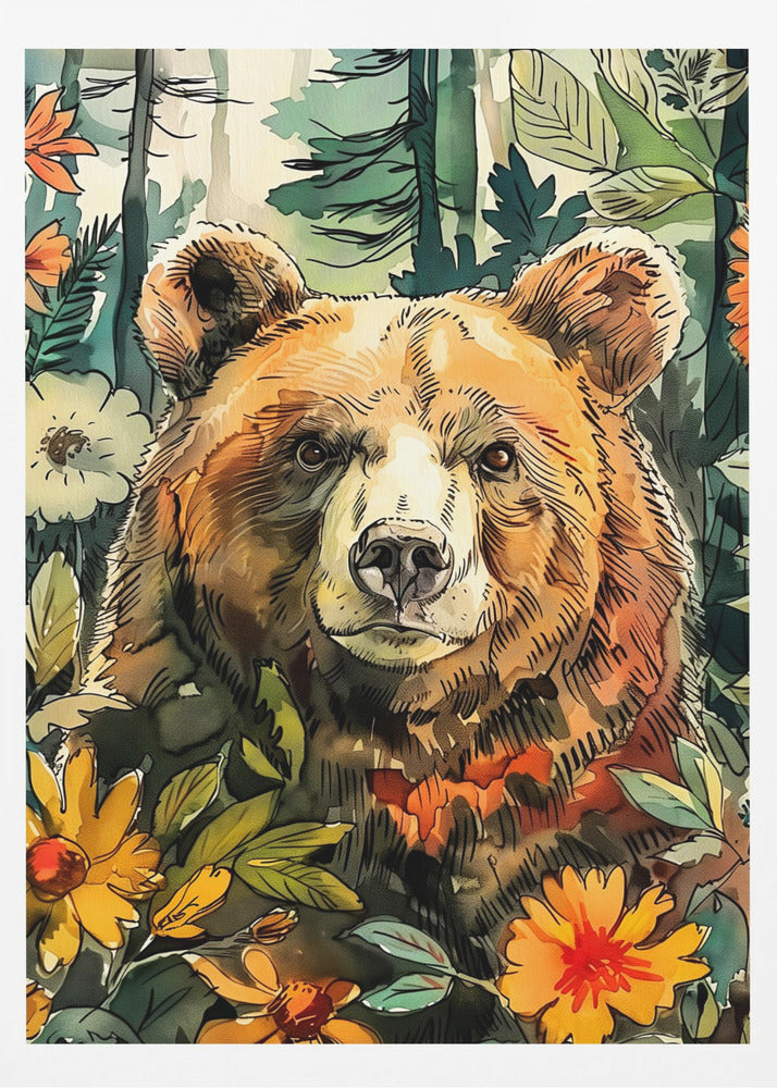 Animal Bear Watercolor Animal Art 8 | Poster